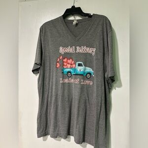 Gray V-Neck T-Shirt Valentine’s Day